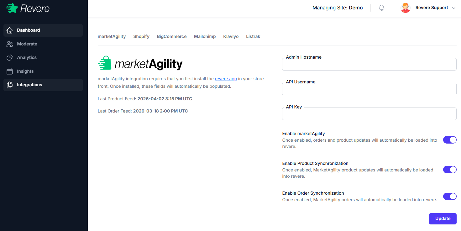 marketAgility integration